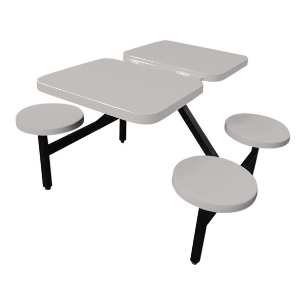 Sol-O-Matic 53" x 44" x 28" Platinum Fiberglass Double Table with Four Fixed Seats