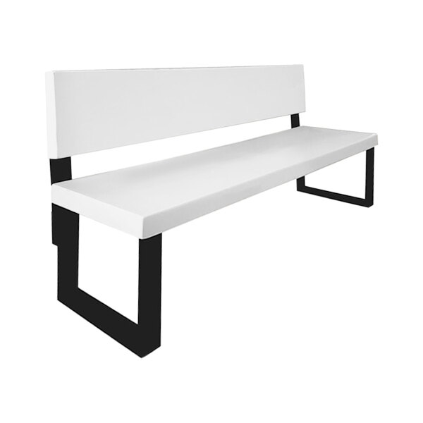 Sol-O-Matic 72" x 20" x 37" White Fiberglass Park Bench with Backrest