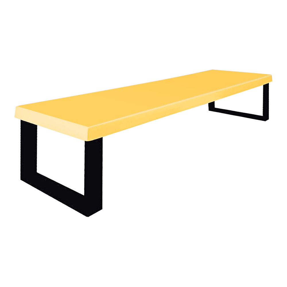 Sol-O-Matic 72" x 20" x 19" Marigold Fiberglass Flat Park Bench