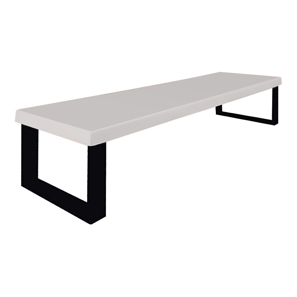 Sol-O-Matic 96" x 20" x 19" Platinum Fiberglass Flat Park Bench