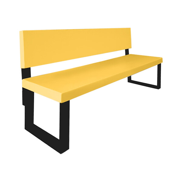 Sol-O-Matic 120" x 20" x 37" Marigold Fiberglass Park Bench with Backrest