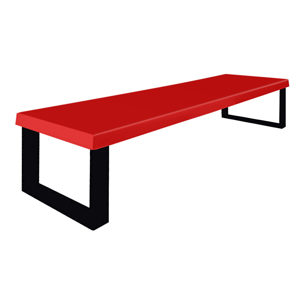Sol-O-Matic 72" x 20" x 19" Holly Red Fiberglass Flat Park Bench