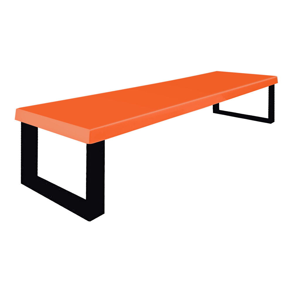 Sol-O-Matic 120" x 20" x 19" Orange Fiberglass Flat Park Bench