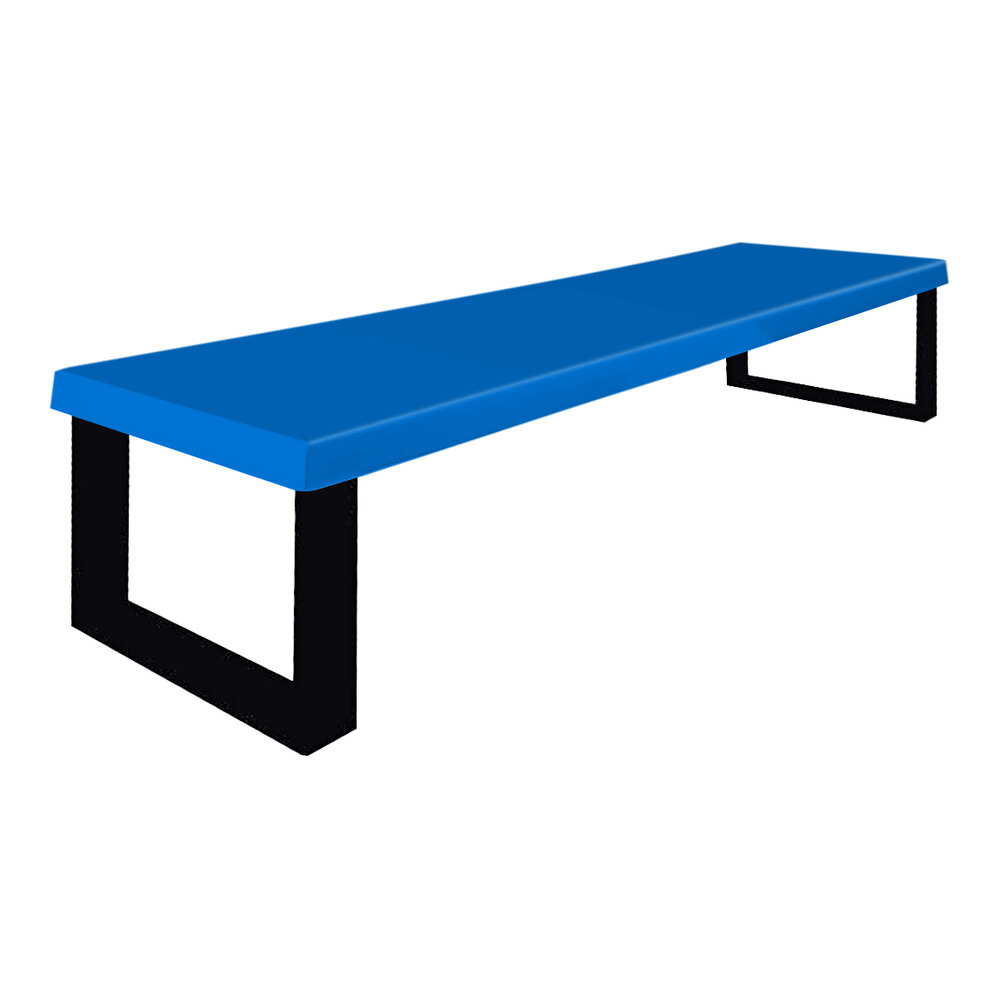 Sol-O-Matic 96" x 20" x 19" Regal Blue Fiberglass Flat Park Bench