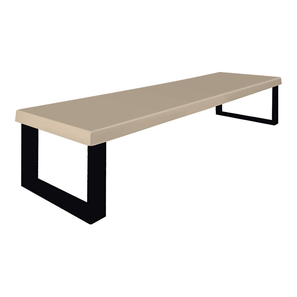 Sol-O-Matic 96" x 20" x 19" Smoke Fiberglass Flat Park Bench