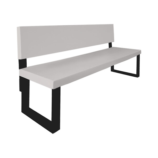 Sol-O-Matic 96" x 20" x 37" Platinum Fiberglass Park Bench with Backrest
