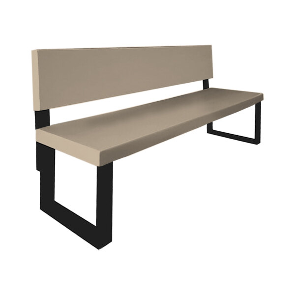 Sol-O-Matic 96" x 20" x 37" Smoke Fiberglass Park Bench with Backrest