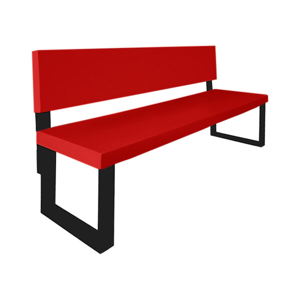 Sol-O-Matic 72" x 20" x 37" Holly Red Fiberglass Park Bench with Backrest