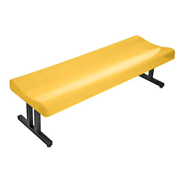 Sol-O-Matic 60" x 21" x 17" Contoured Marigold Fiberglass Bench