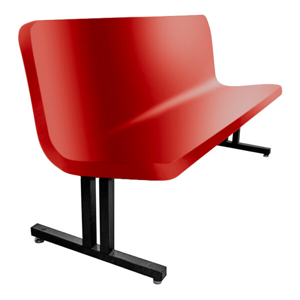 Sol-O-Matic 72" x 19" x 33" Contoured Holly Red Fiberglass Bench with Backrest