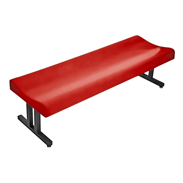 Sol-O-Matic 72" x 21" x 17" Contoured Holly Red Fiberglass Bench
