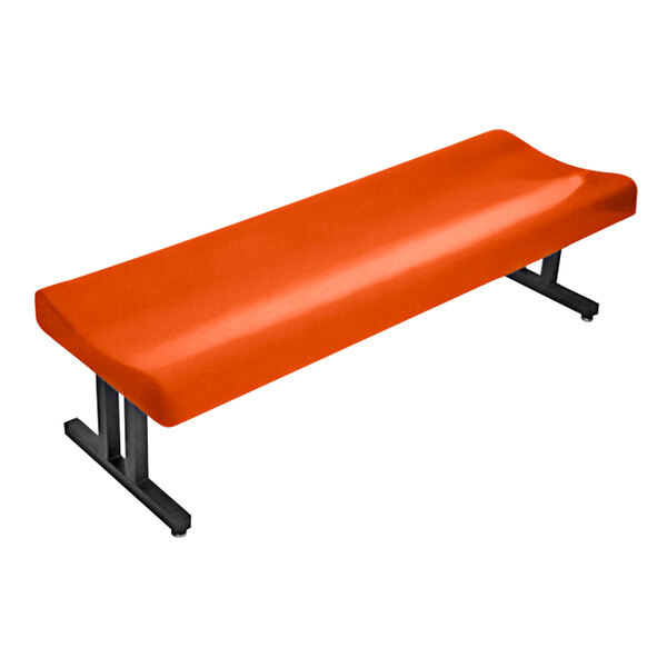 Sol-O-Matic 48" x 21" x 17" Contoured Orange Fiberglass Bench
