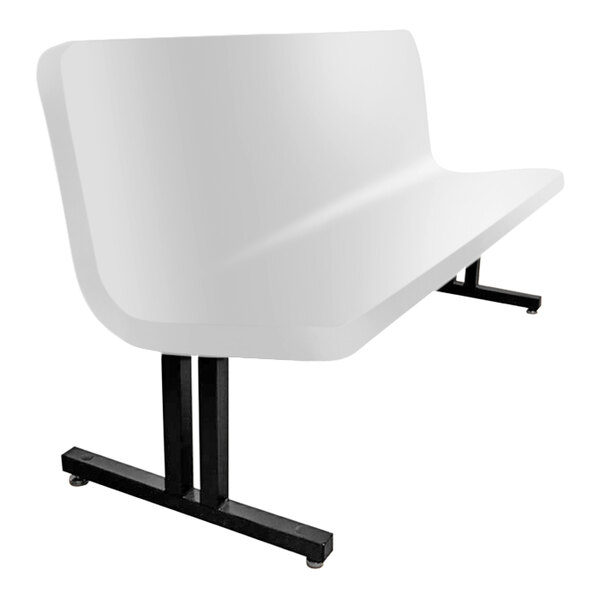 Sol-O-Matic 60" x 19" x 33" Contoured White Fiberglass Bench with Backrest
