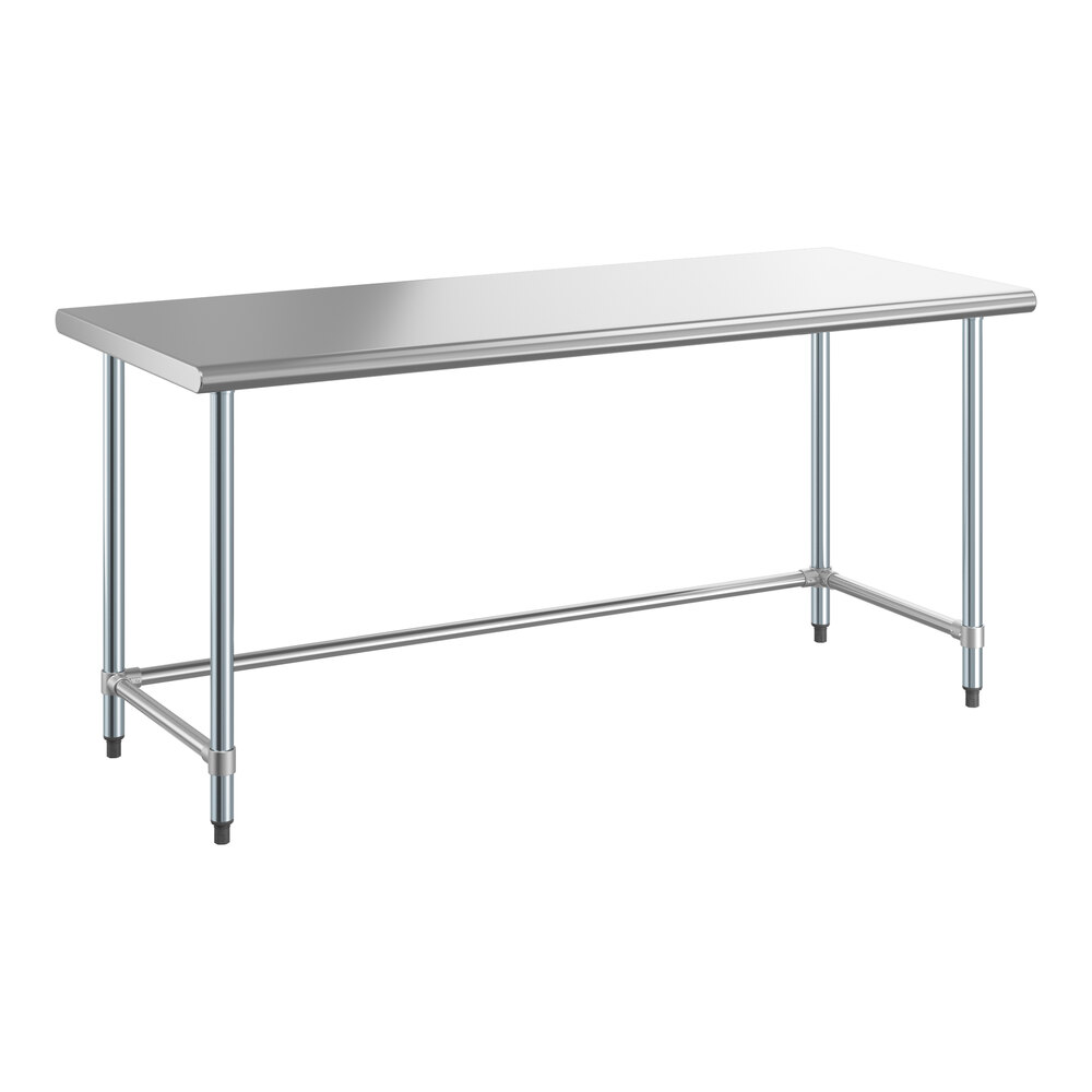 Steelton 30" x 72" 18-Gauge 430 Stainless Steel Open Base Work Table