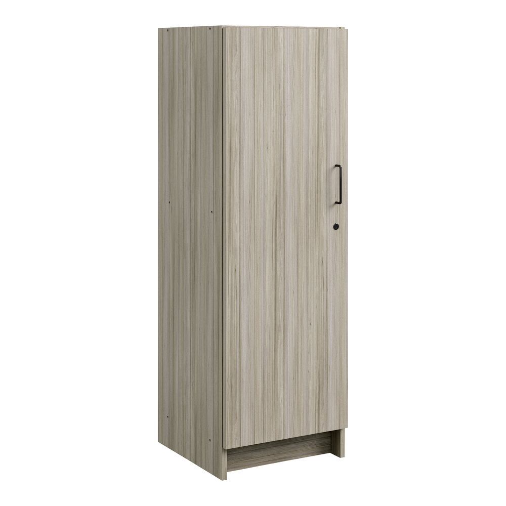 Tot Mate TM2084R.S3322 Shadow Elm Single-Door Tall Laminate Cabinet - 19 1/2" x 20 1/2" x 59 1/2"; Unassembled