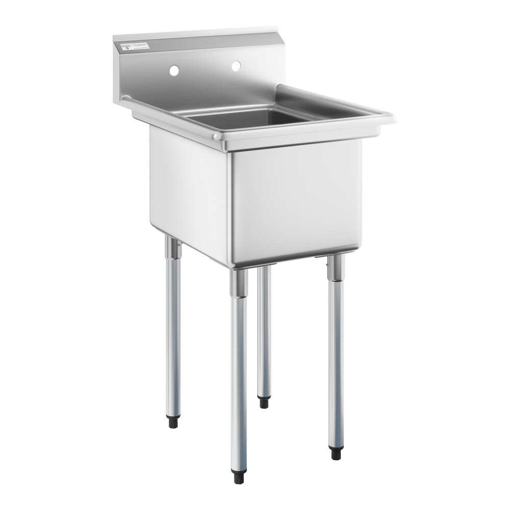 Steelton 21 1/2" 18 Gauge Stainless Steel One Compartment Sink - 16" x 20" x 12" Bowl