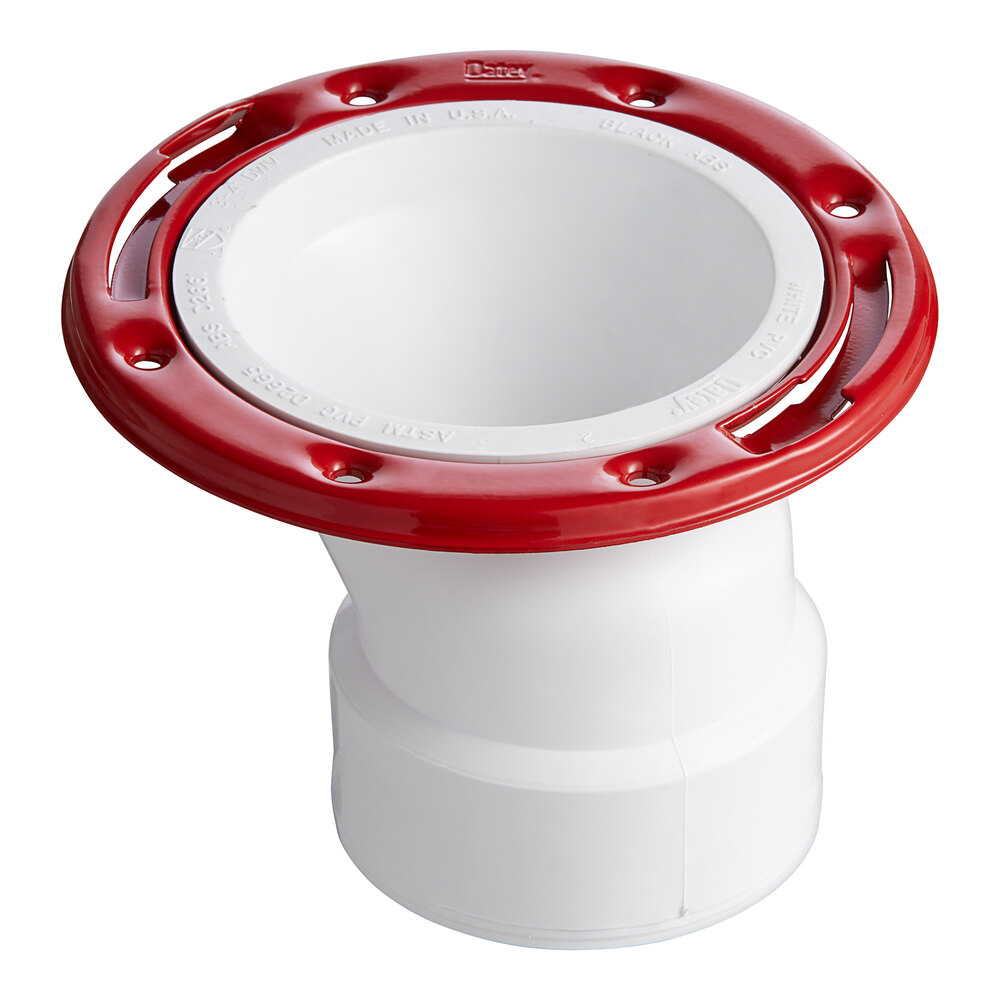 Oatey 43501 Level Fit 3" - 4" PVC Offset Water Closet Flange with Metal Ring