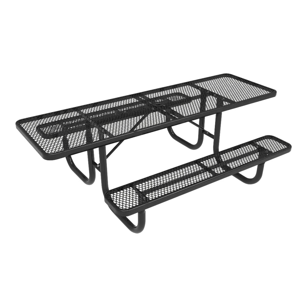 Ultra Site 6' Black Extra Heavy-Duty Double-Sided ADA Rectangular Diamond Table 72" x 68 15/16" x 30 5/16"