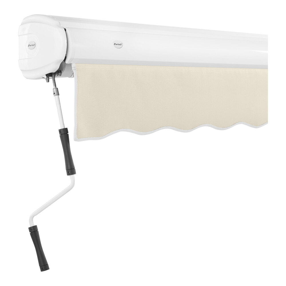 Awntech Key West 16' Linen Heavy-Duty Manual Retractable Patio Awning with Protective Hood