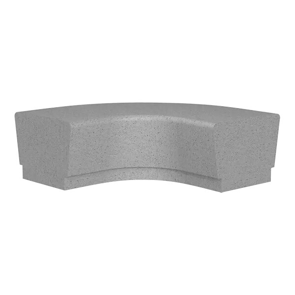 Wausau Tile Our Town 4' 90-Degree Curve Concrete Bench - 48" x 48" x 18"