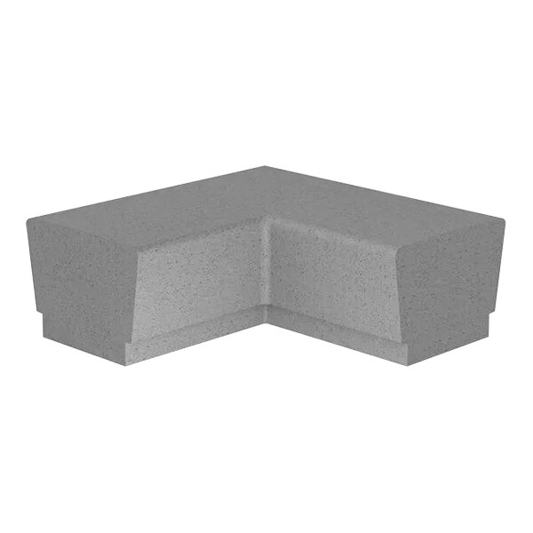Wausau Tile Our Town 4' 90-Degree Square Concrete Bench - 48" x 48" x 18"