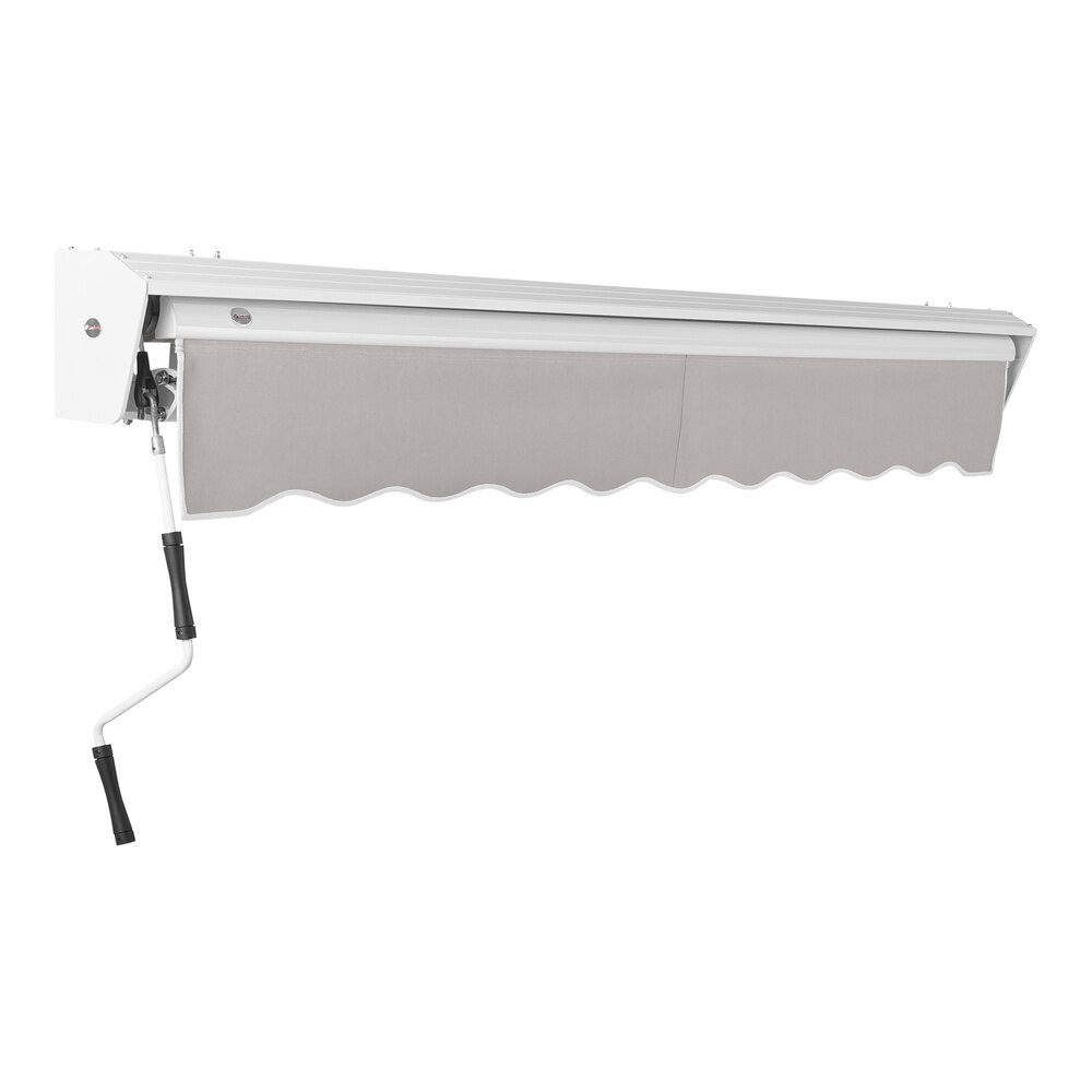 Awntech Destin 16' Gray Heavy-Duty Manual Retractable Patio Awning with Protective Hood