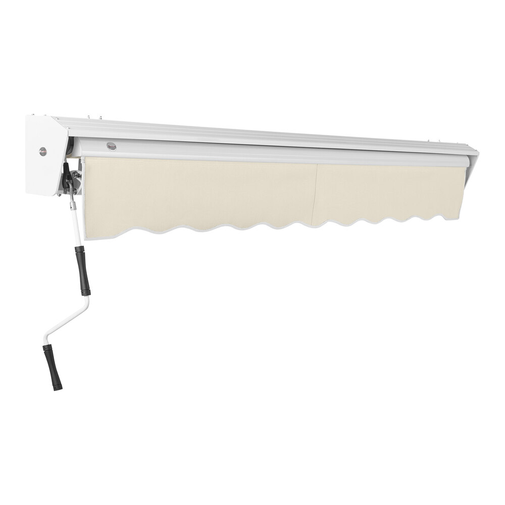 Awntech Destin 12' Linen Heavy-Duty Manual Retractable Patio Awning with Protective Hood