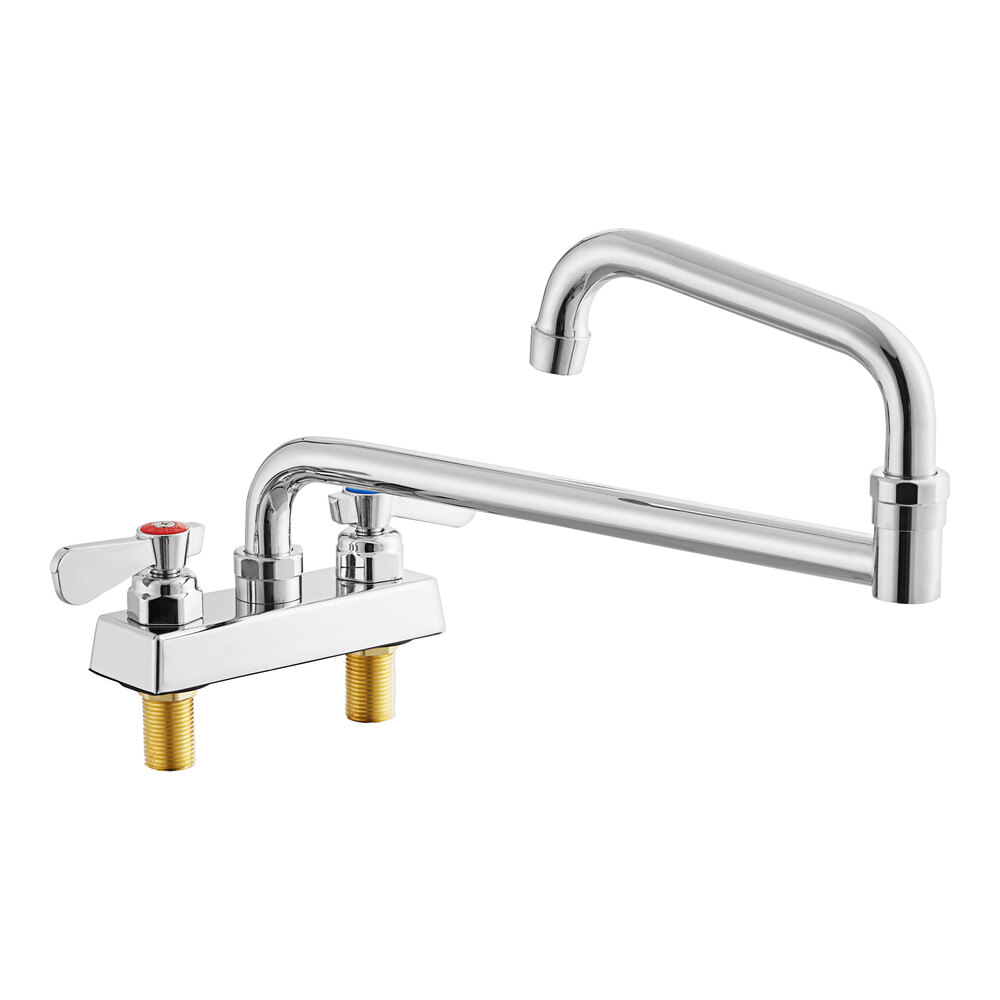 Regency Deck-Mounted Faucet with 4" Centers and 18" Double-Jointed Swing Spout