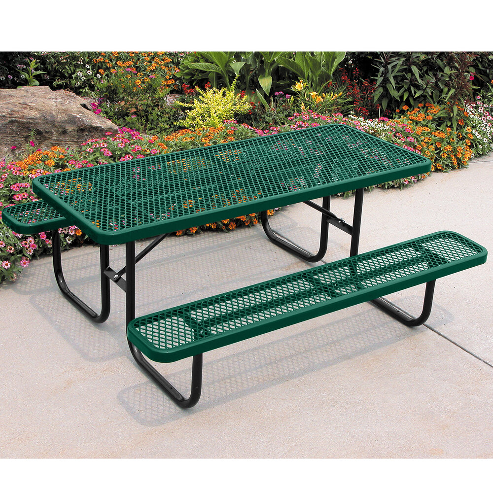 Ultra Site 4' Green Heavy-Duty Rectangular Diamond Table 48" x 64 13/16" x 30 5/16"