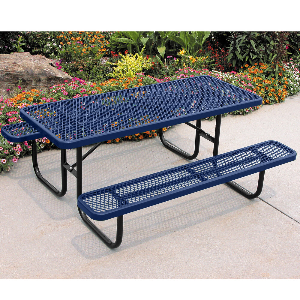 Ultra Site 4' Ultra Blue Heavy-Duty Rectangular Diamond Table 48" x 64 13/16" x 30 5/16"