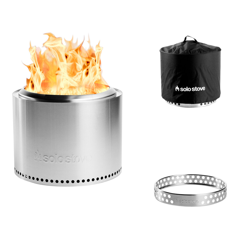 Solo Stove Bonfire 2.0 Stainless Steel Fire Pit with Stand and Shelter