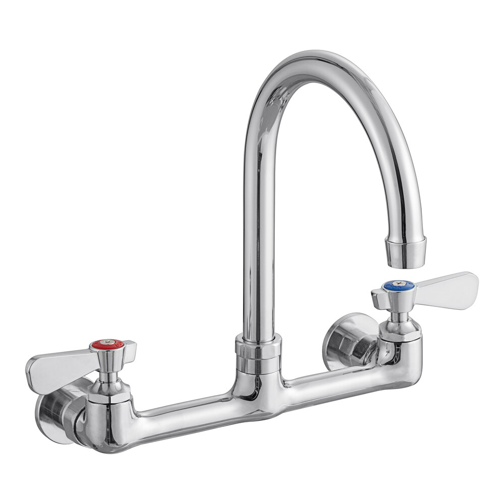 Regency Wall Mount Faucet with 8" Centers and 6" Swivel Gooseneck Spout