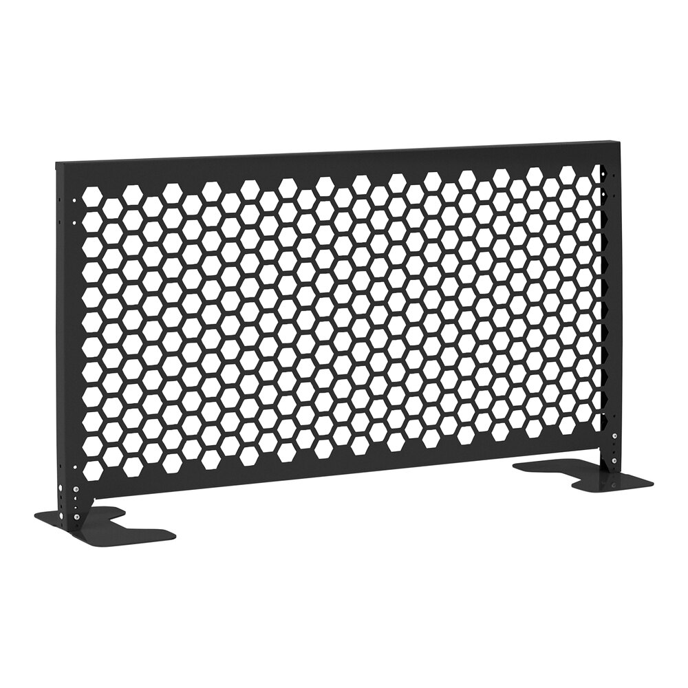 SelectSpace Essential Partition 5' Black Galvanized Steel Hexagonal Pattern Adjustable Height Panel Kit