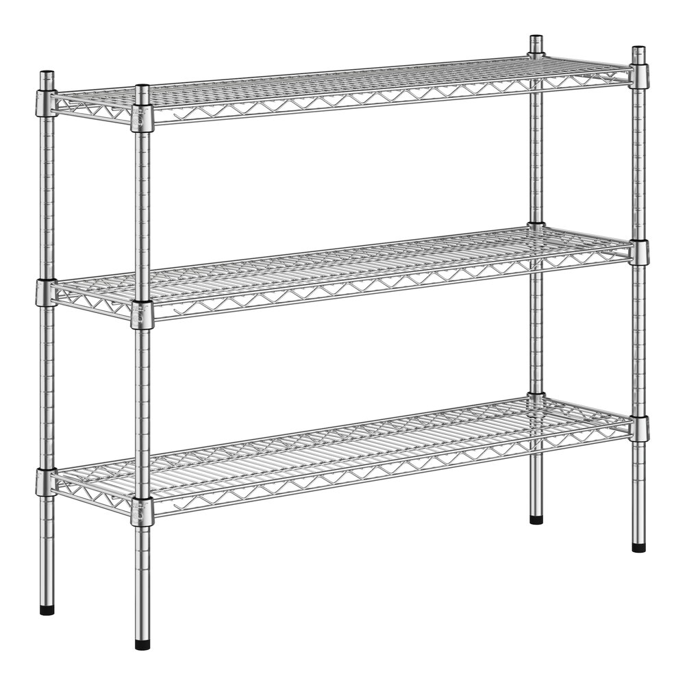 Regency 12" x 42" x 34" NSF Chrome 3-Shelf Kit