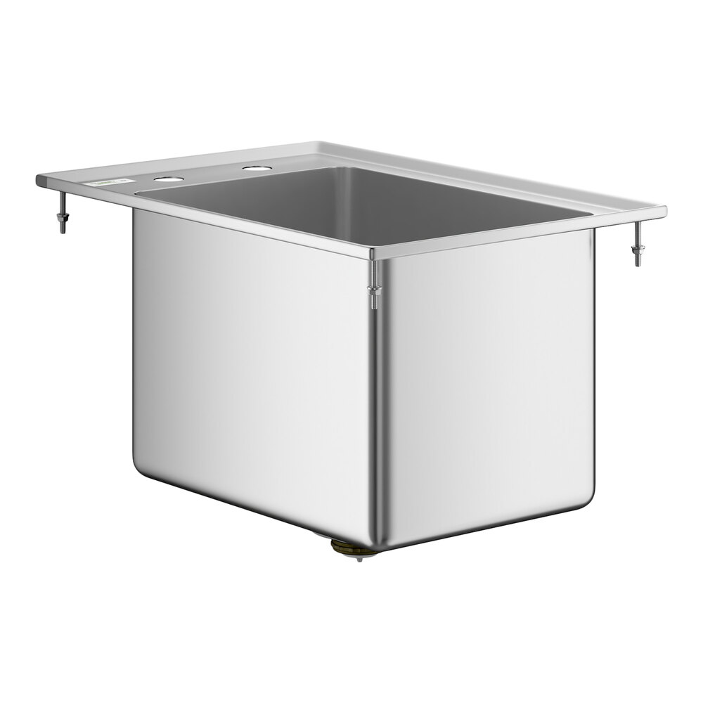 Regency 10" x 14" x 10" 16-Gauge Stainless Steel One Compartment Drop-In Sink