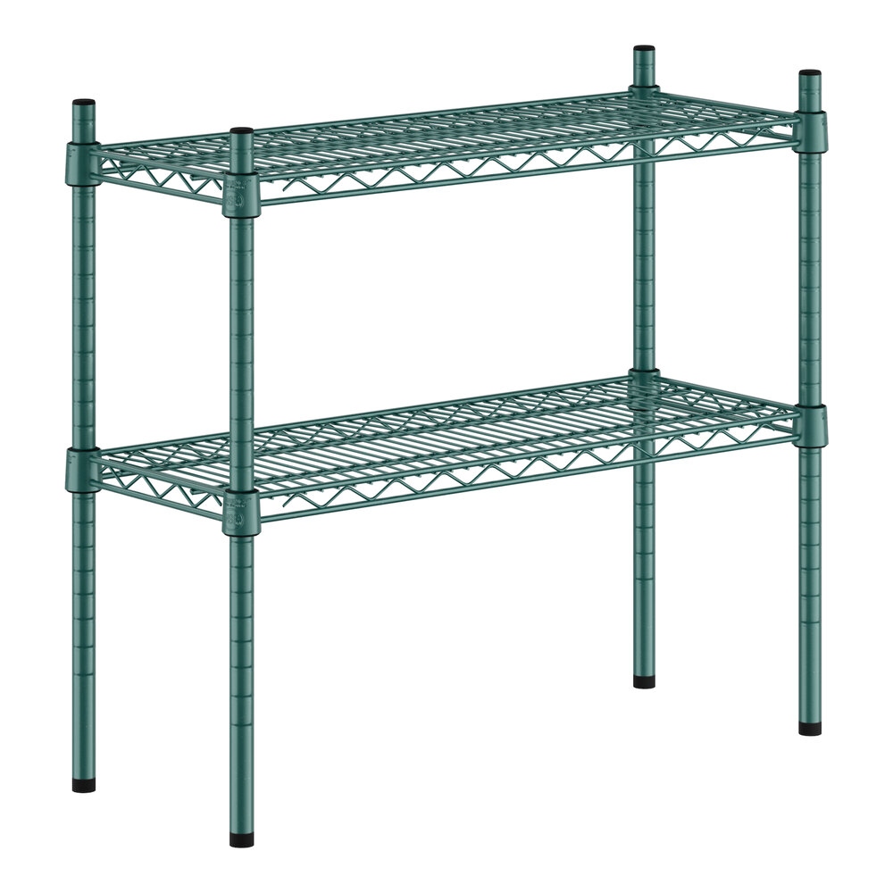 Regency 12" x 30" NSF Green Epoxy 2-Shelf Kit with 27" Posts