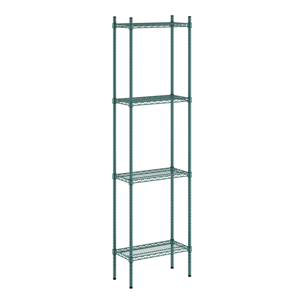 Regency 12" x 24" NSF Green Epoxy 4-Shelf Kit with 86" Posts