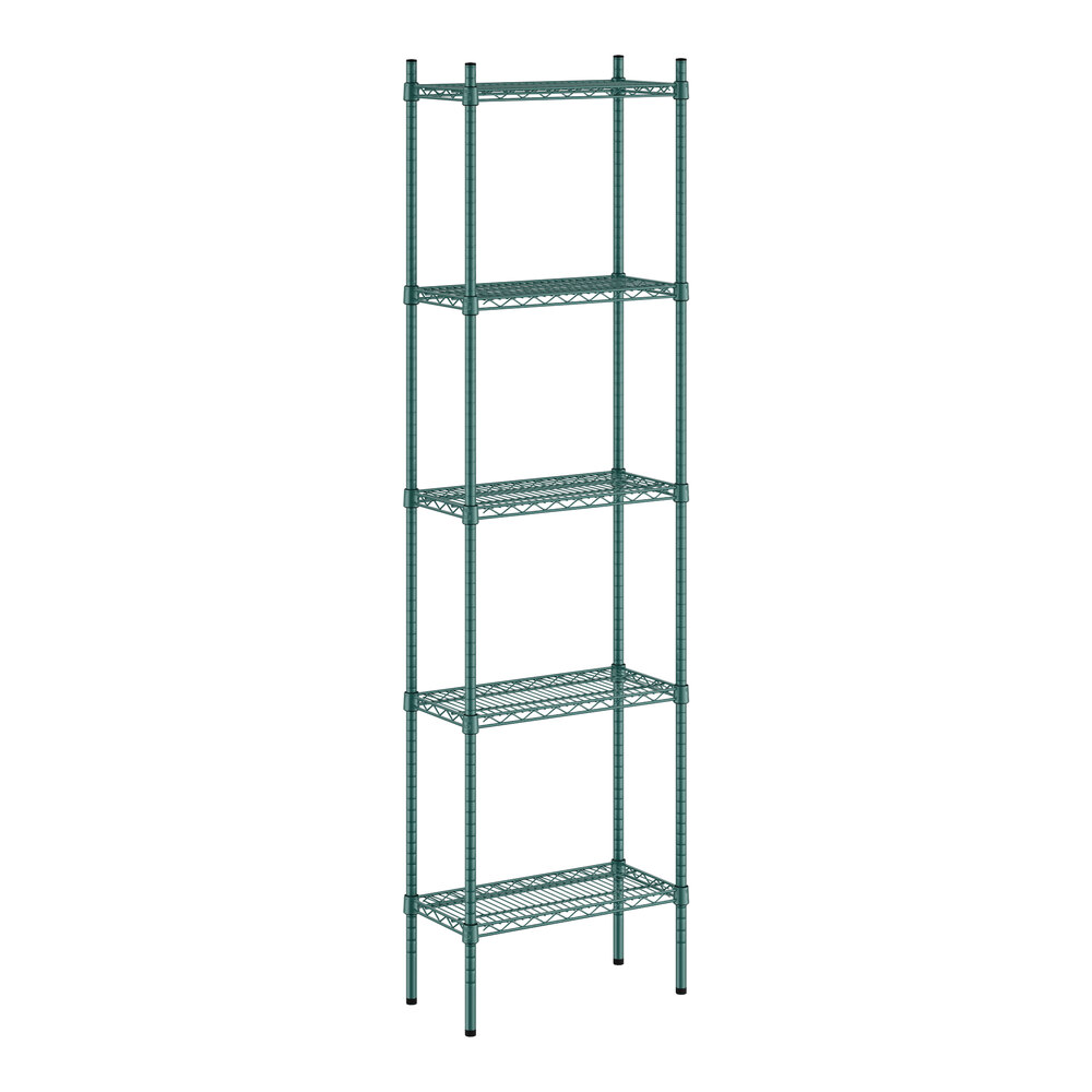 Regency 12" x 24" NSF Green Epoxy 5-Shelf Kit with 86" Posts