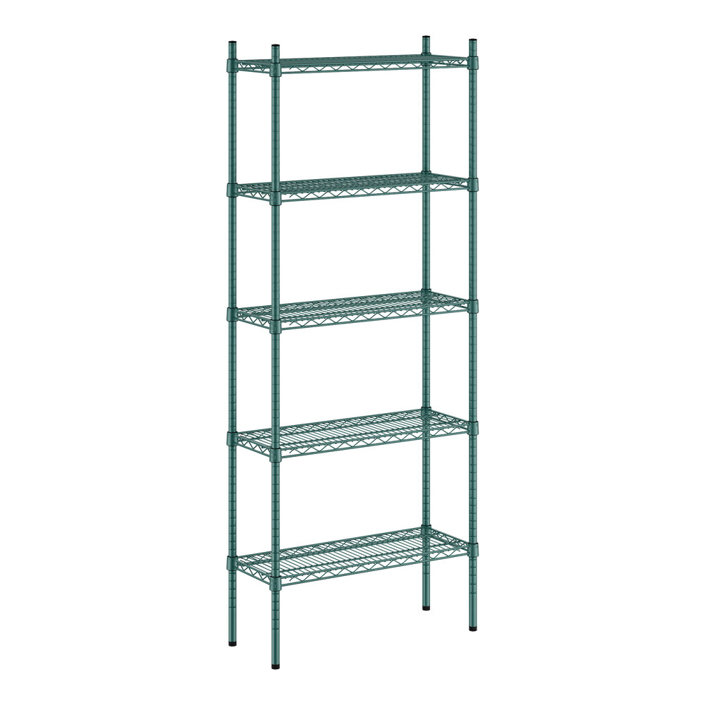 Regency 12" x 30" x 74" NSF Green Epoxy 5-Shelf Kit