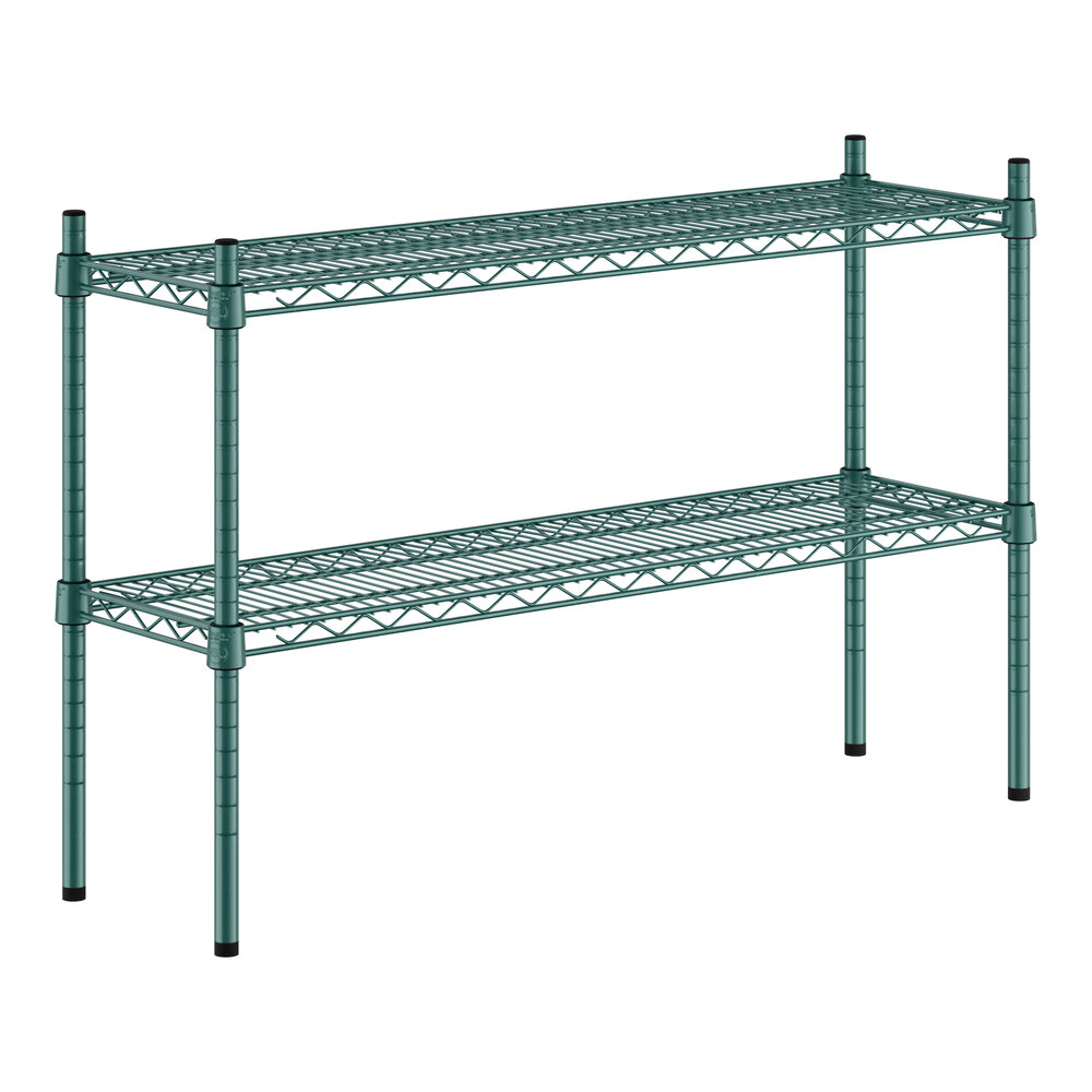 Regency 12" x 42" NSF Green Epoxy 2-Shelf Kit with 27" Posts