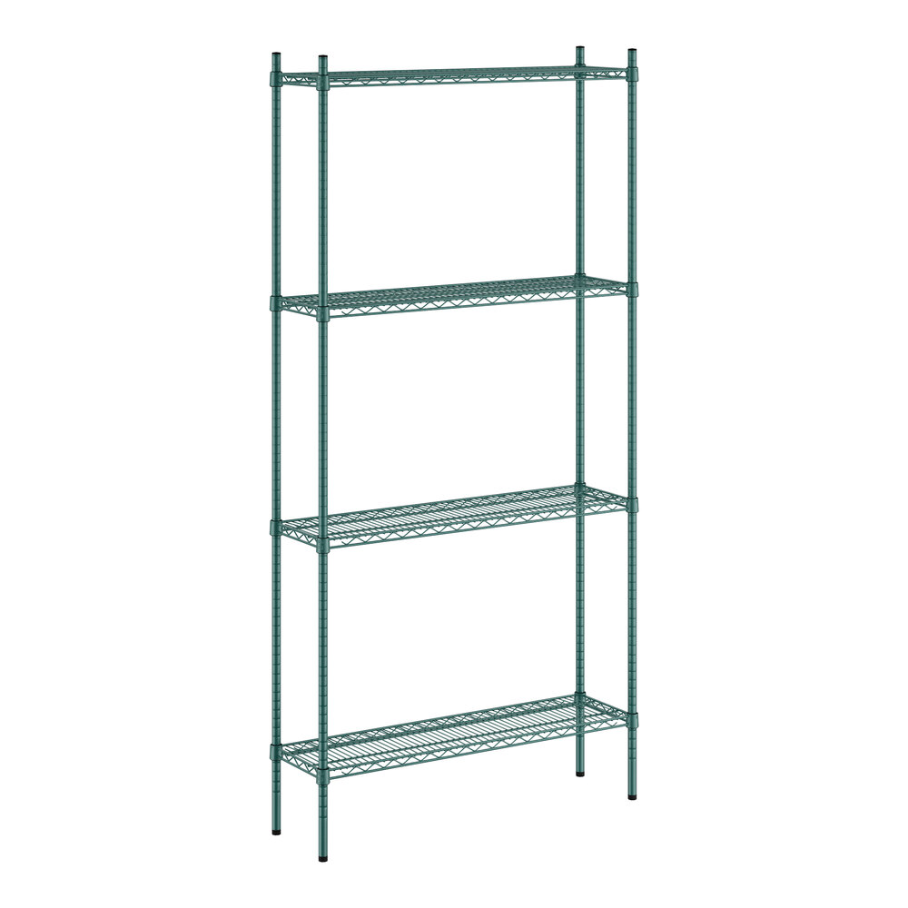 Regency 12" x 42" NSF Green Epoxy 4-Shelf Kit with 86" Posts