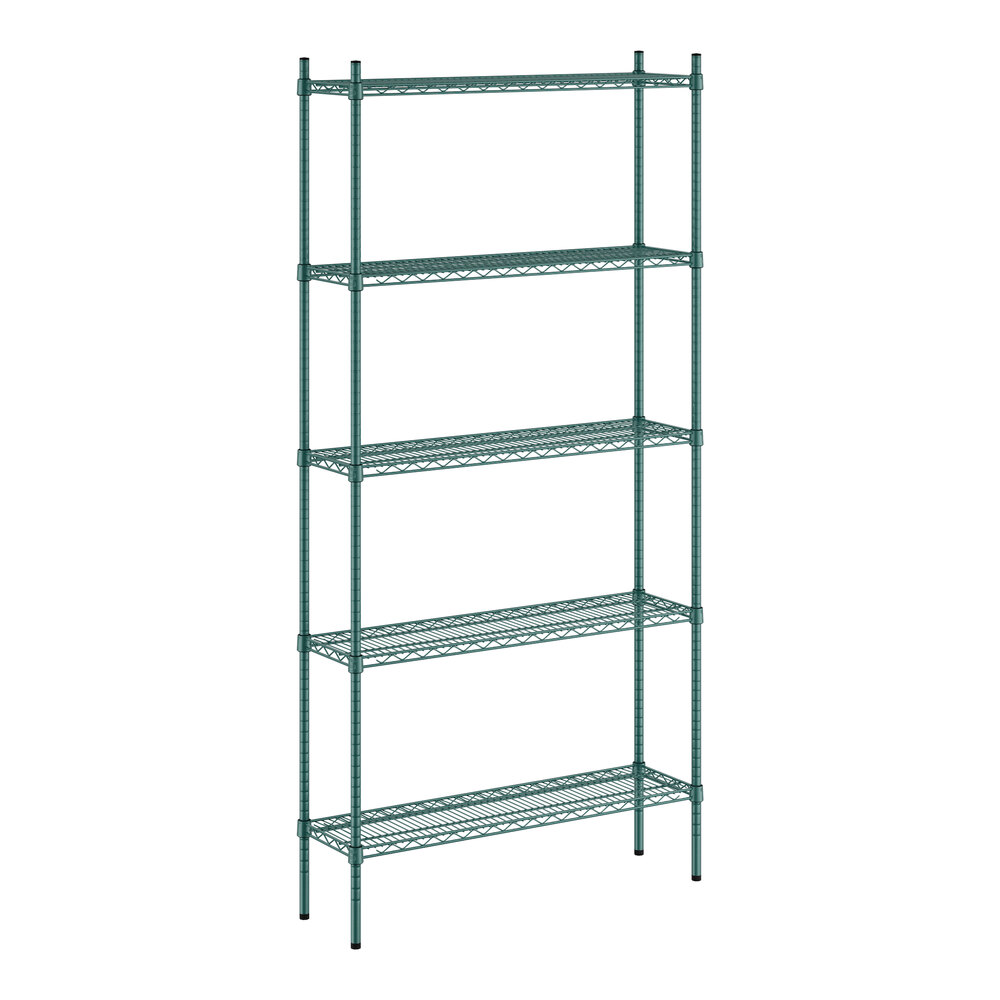 Regency 12" x 42" NSF Green Epoxy 5-Shelf Kit with 86" Posts