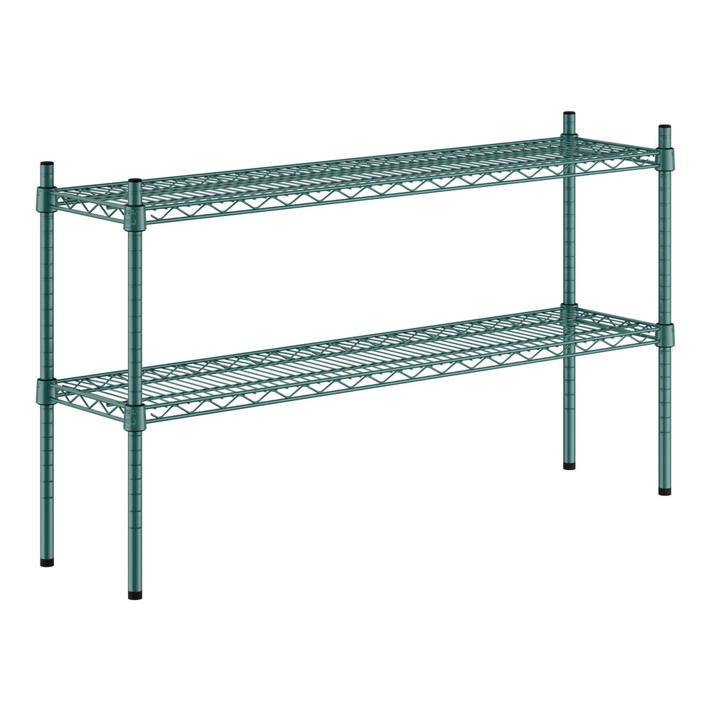 Regency 12" x 48" NSF Green Epoxy 2-Shelf Kit with 27" Posts
