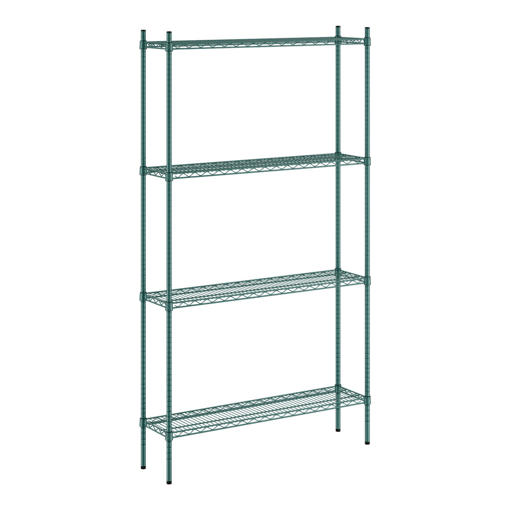 Regency 12" x 48" NSF Green Epoxy 4-Shelf Kit with 86" Posts