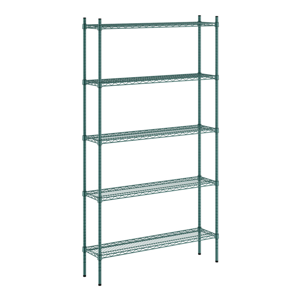 Regency 12" x 48" NSF Green Epoxy 5-Shelf Kit with 86" Posts