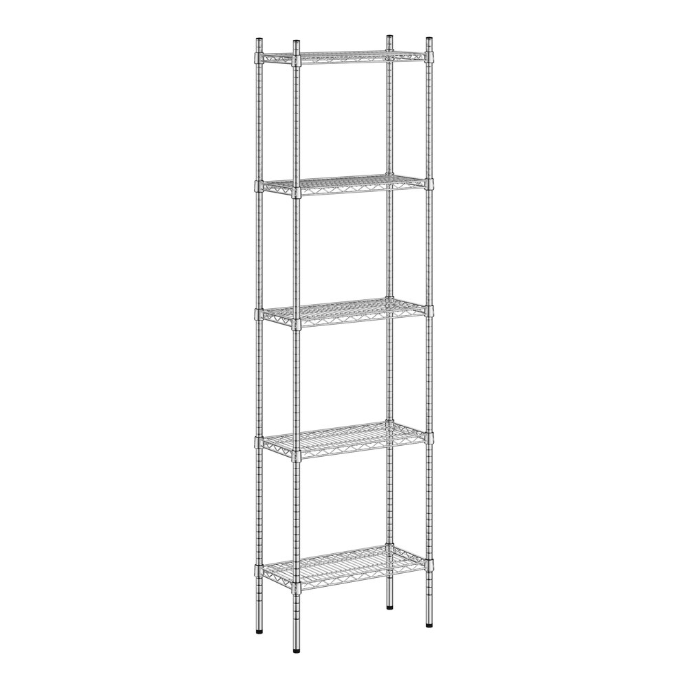 Regency 12" x 24" x 86" NSF Chrome Wire 5-Shelf Kit