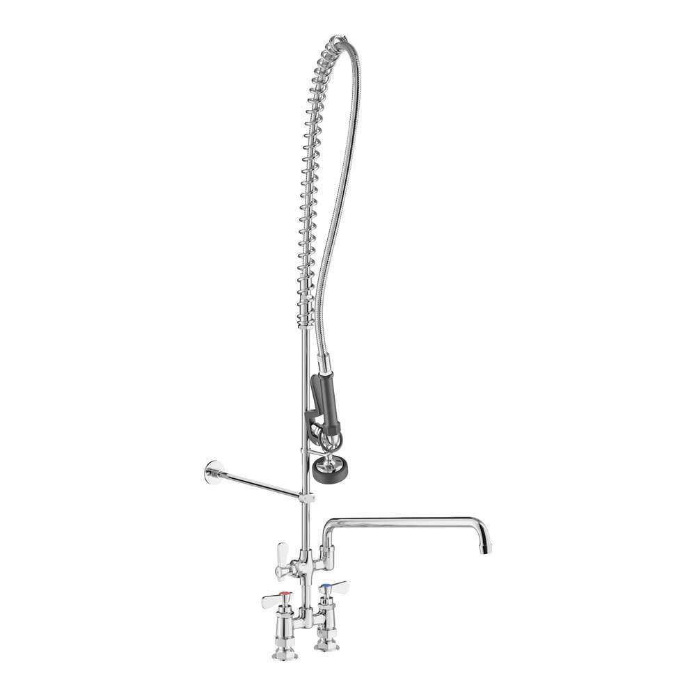 Regency 1.15 GPM Deck-Mounted Pre-Rinse Faucet with 4" Centers and 18" Add-On Faucet