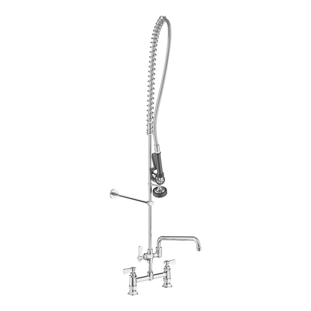 Regency 1.15 GPM Deck-Mounted Pre-Rinse Faucet with 8" Centers and 12" Add-On Faucet