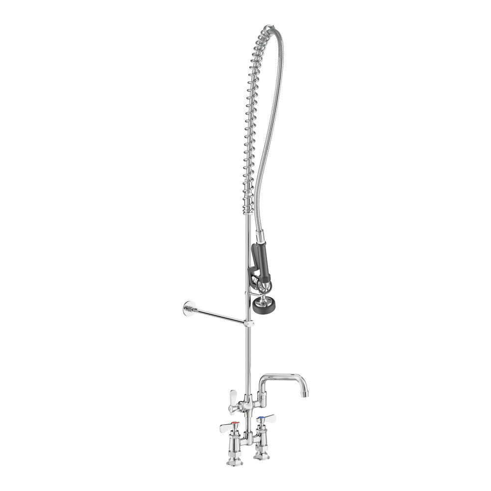 Regency 1.15 GPM Deck-Mounted Pre-Rinse Faucet with 4" Centers and 8" Add-On Faucet