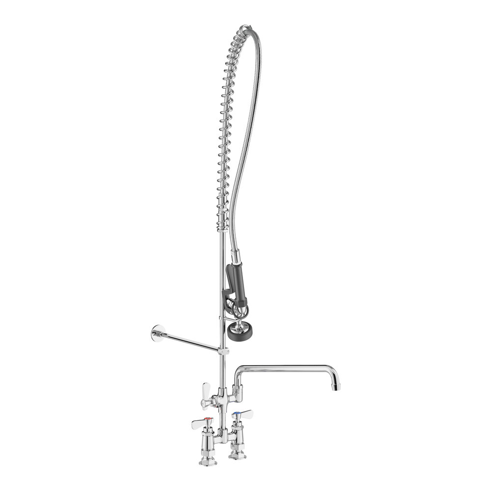 Regency 1.15 GPM Deck-Mounted Pre-Rinse Faucet with 4" Centers and 16" Add-On Faucet